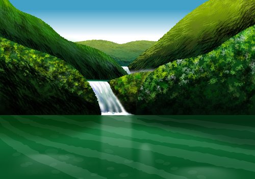 landscape  cascade  water