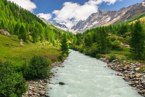 landscape  mountains  river