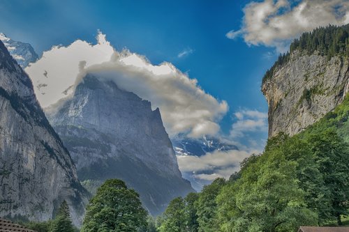 landscape  mountains  clouds