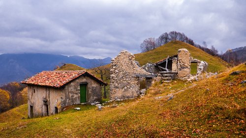 landscape  mountains  ruin