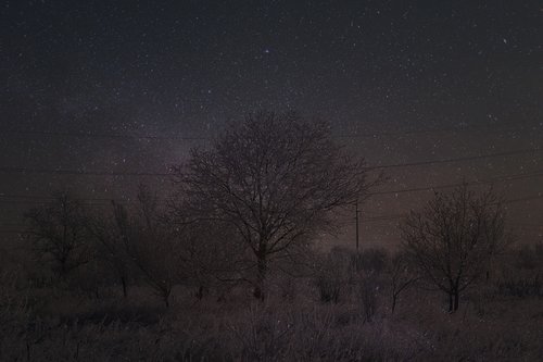 landscape  snow  stars