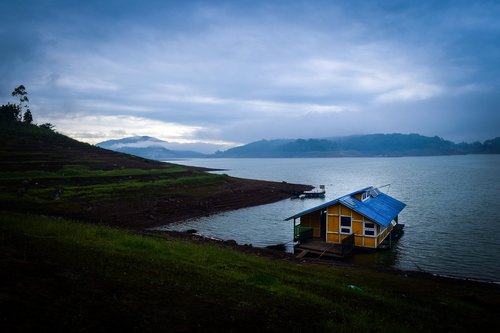 landscape  morning  boathouse