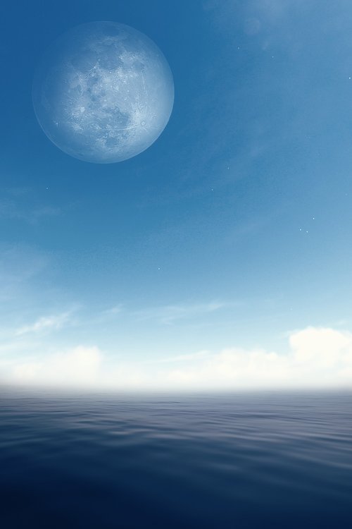 landscape  sea  moon