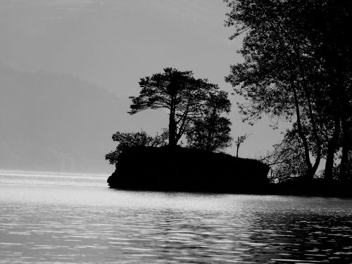 landscape nature black and white