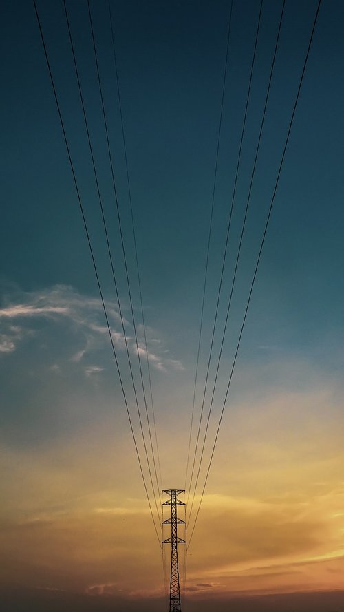 landscape  sunset  powerpoles