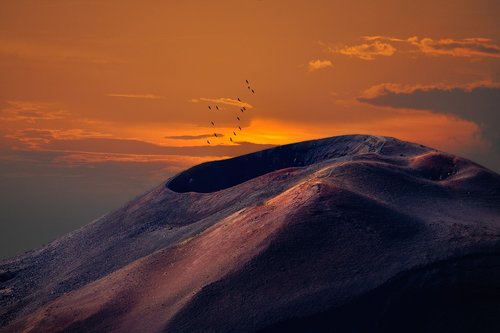 landscape  volcano  sunset