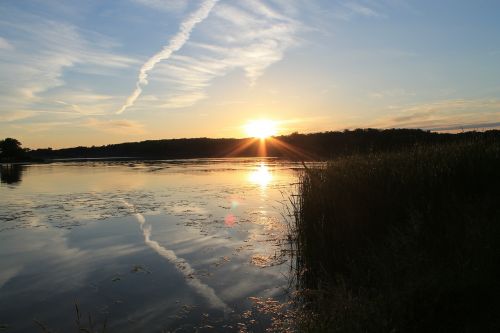landscape sunset lake