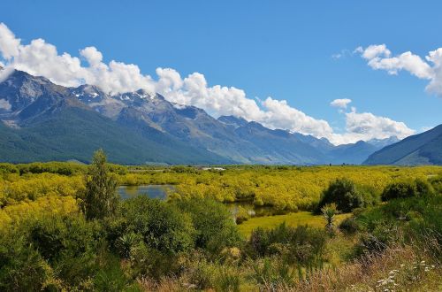 landscape europe and america blue sky and white clouds