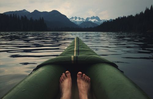 landscape lake canoe