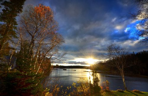 landscape sunset lake