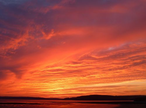 landscape shore sunset