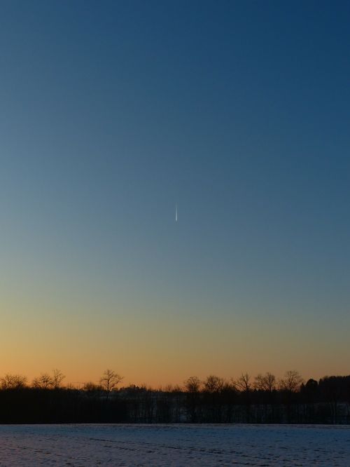 landscape winter comet