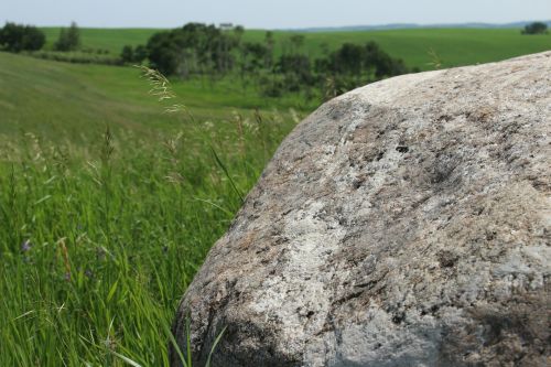 Landscape Field Scenery Rock