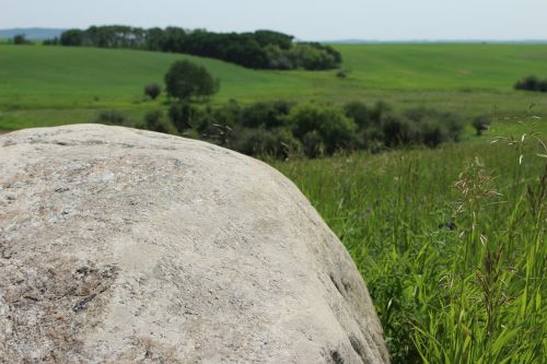 Landscape Field Scenery Rock