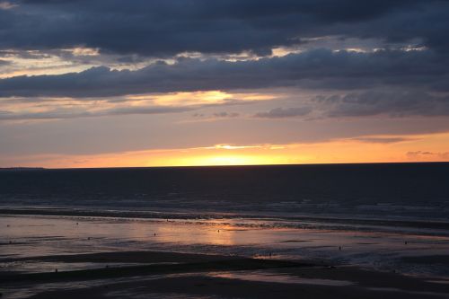 landscape was normandy beach sunset