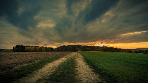 lane sunset sky