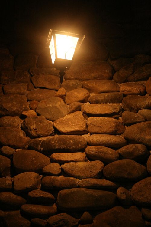 lantern basement stone