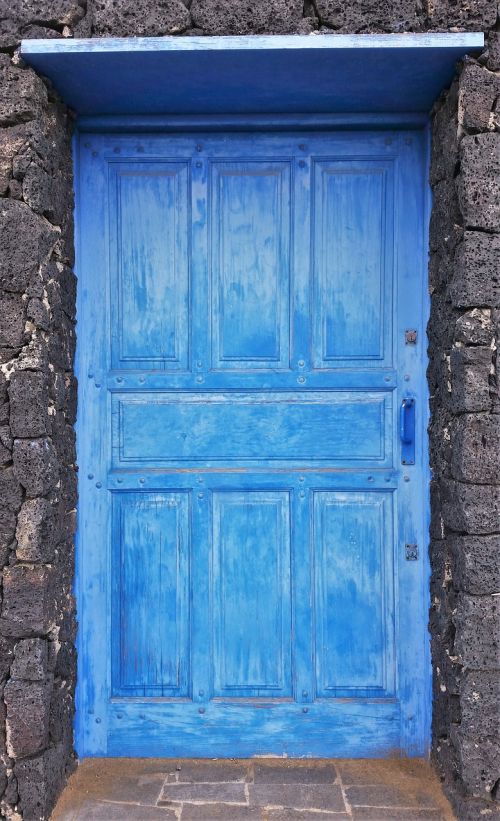 lanzarote old door blue door