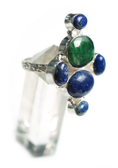 lapis emerald ring