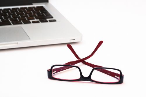 laptop glasses workplace