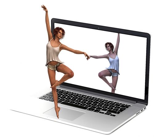 laptop dance dancer