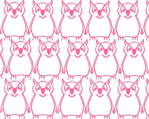 Large Pink Owl Outlines