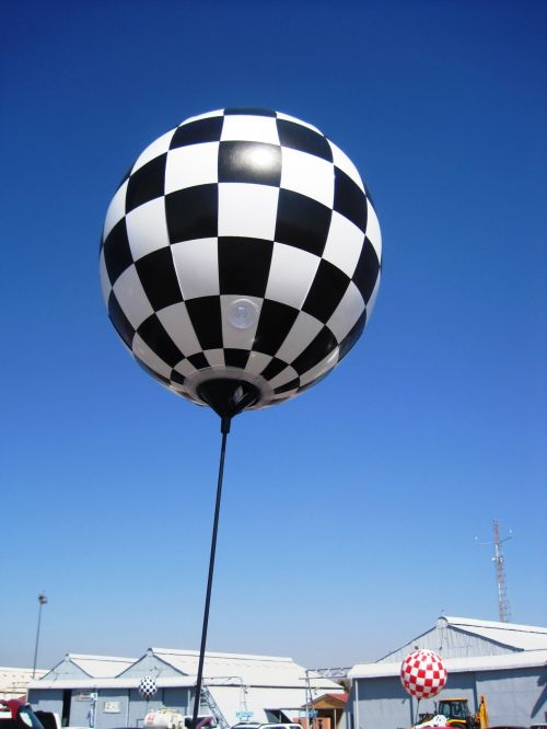 Large White Black Balloon