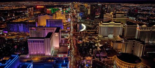 las vegas aerial view night