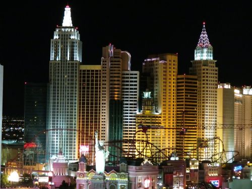 las vegas night buildings