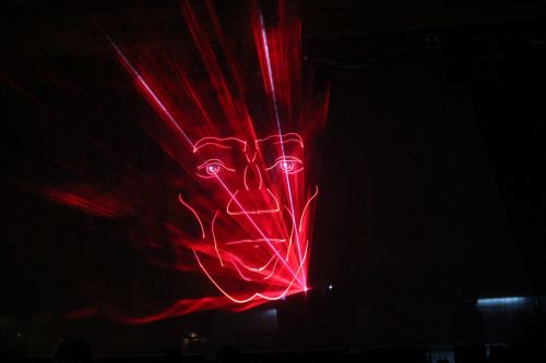 lasershow face red