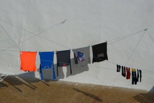 laundry colorful clothes line