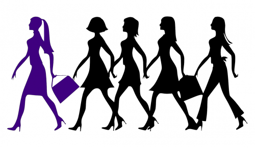 leader women walking