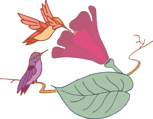 leaf flower birds