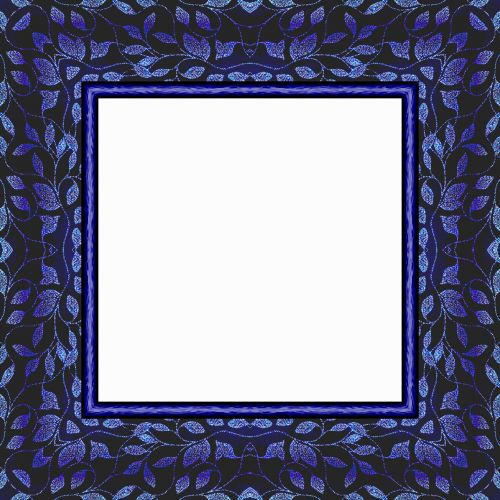 Leaf Pattern Rolled Frame Blue