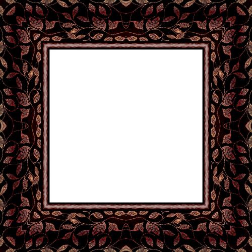 Leaf Pattern Rolled Frame Brown