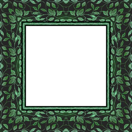 Leaf Pattern Rolled Frame Green