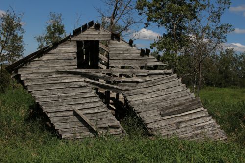 Leaning Wooden Shed