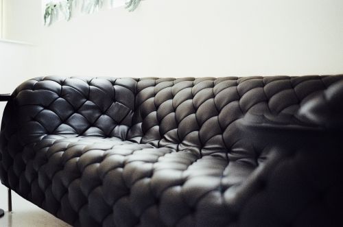 leather couch black