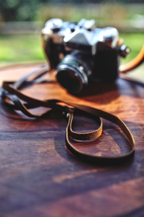 leather strap camera