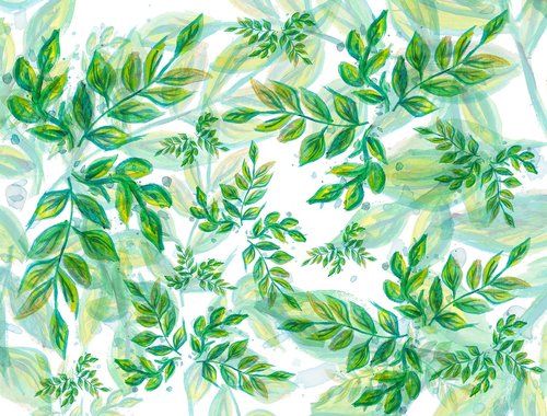 leaves  green  pattern