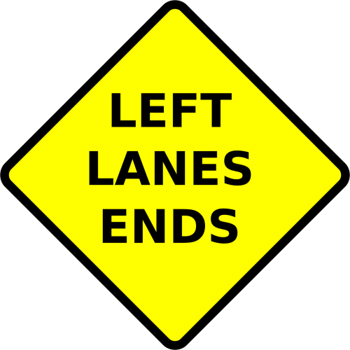 left lane ends