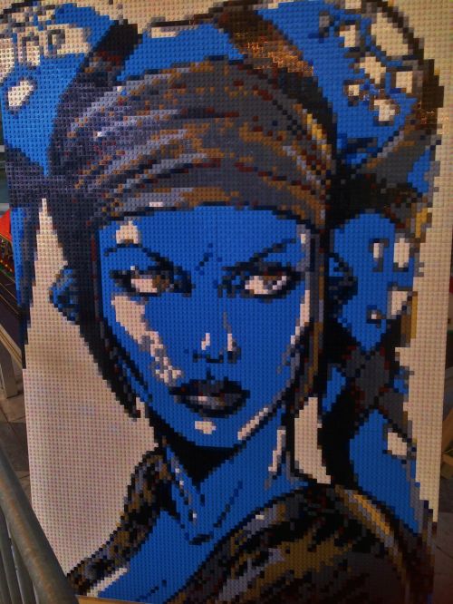 lego mosaic blue