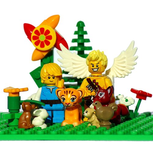 lego  mini figures  animals