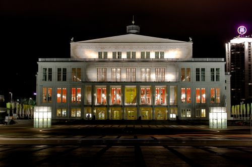 leipzig night opera house