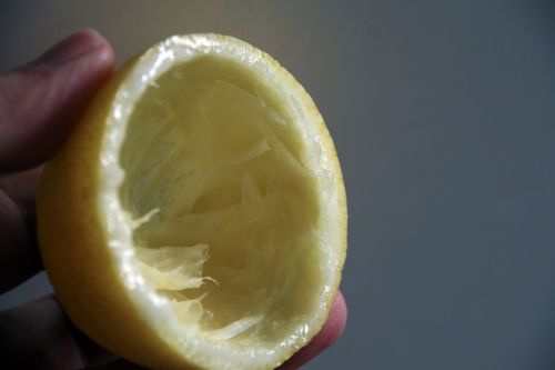lemon skin inside yellow