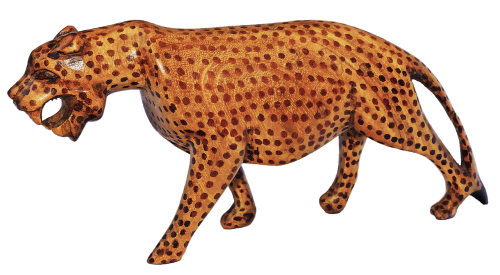 leopard holzfigur carving