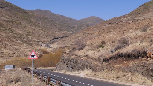 lesotho mountain landscape road