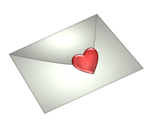 letter heart white