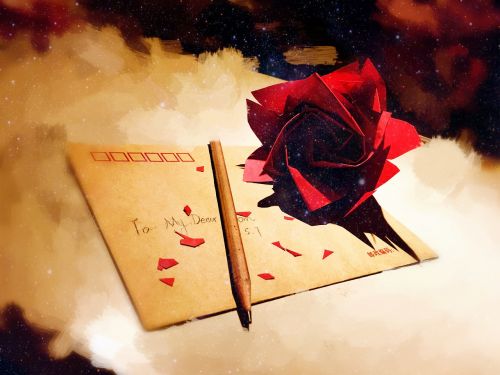 letter love letters roses