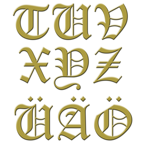 letter initial gold